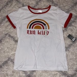 NWT Retro Run Wild Top with Rainbow